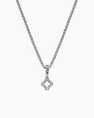 Micro Pavé Quatrefoil Amulet in Sterling Silver with Diamonds, 7.4mm