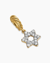 Micro Pavé Star of David Amulet in 18K Yellow Gold with Diamonds, 7.4mm