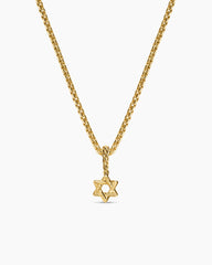 Micro Pavé Star of David Amulet in 18K Yellow Gold with Diamonds, 7.4mm
