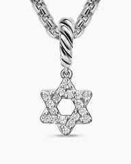 Micro Pavé Star of David Amulet in Sterling Silver with Diamonds, 7.4mm