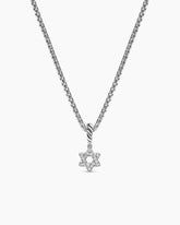 Micro Pavé Star of David Amulet in Sterling Silver with Diamonds, 7.4mm