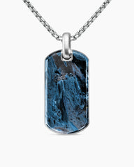 Chevron Tag in Sterling Silver with Pietersite, 42mm