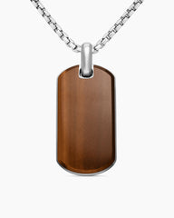 Chevron Tag in Sterling Silver with Tigers Eye, 42mm