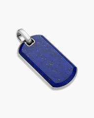 Chevron Tag in Sterling Silver with Lapis, 35mm