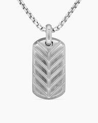 Chevron Tag in Sterling Silver with Malachite, 35mm