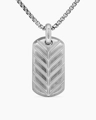 Chevron Tag in Sterling Silver with Tigers Eye, 35mm