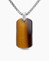 Chevron Tag in Sterling Silver with Tigers Eye, 35mm