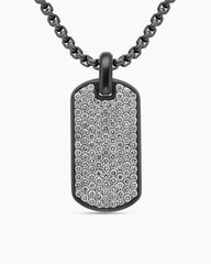 Chevron Tag in Black Titanium with Diamonds, 35mm