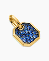 Octagonal Amulet in 18K Yellow Gold with Sapphires, 15mm