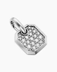 Octagonal Amulet in 18K White Gold with Diamonds, 15mm