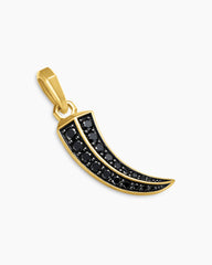 Claw Amulet in 18K Yellow Gold with Black Diamonds, 25mm