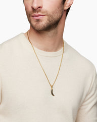 Claw Amulet in 18K Yellow Gold with Black Diamonds, 25mm