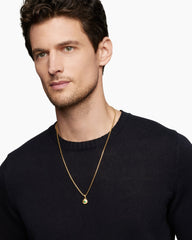 Evil Eye Amulet in 18K Yellow Gold with Emerald, 14.5mm