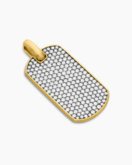 Chevron Tag in 18K Yellow Gold with Diamonds, 42mm