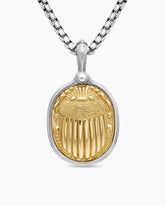 Petrvs® Scarab Amulet in Sterling Silver with 18K Yellow Gold, 24mm
