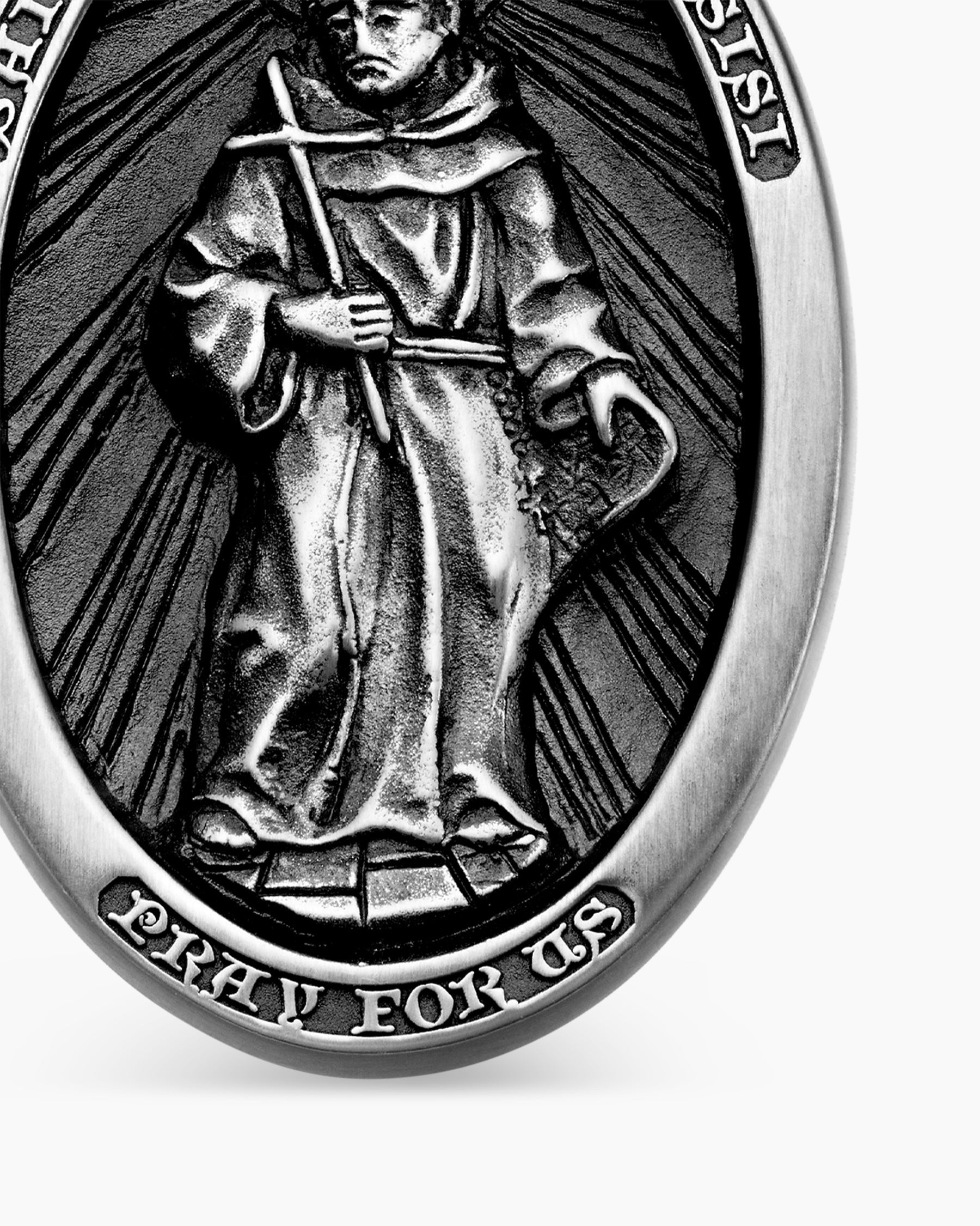 St. Francis Amulet in Sterling Silver, 22.9mm