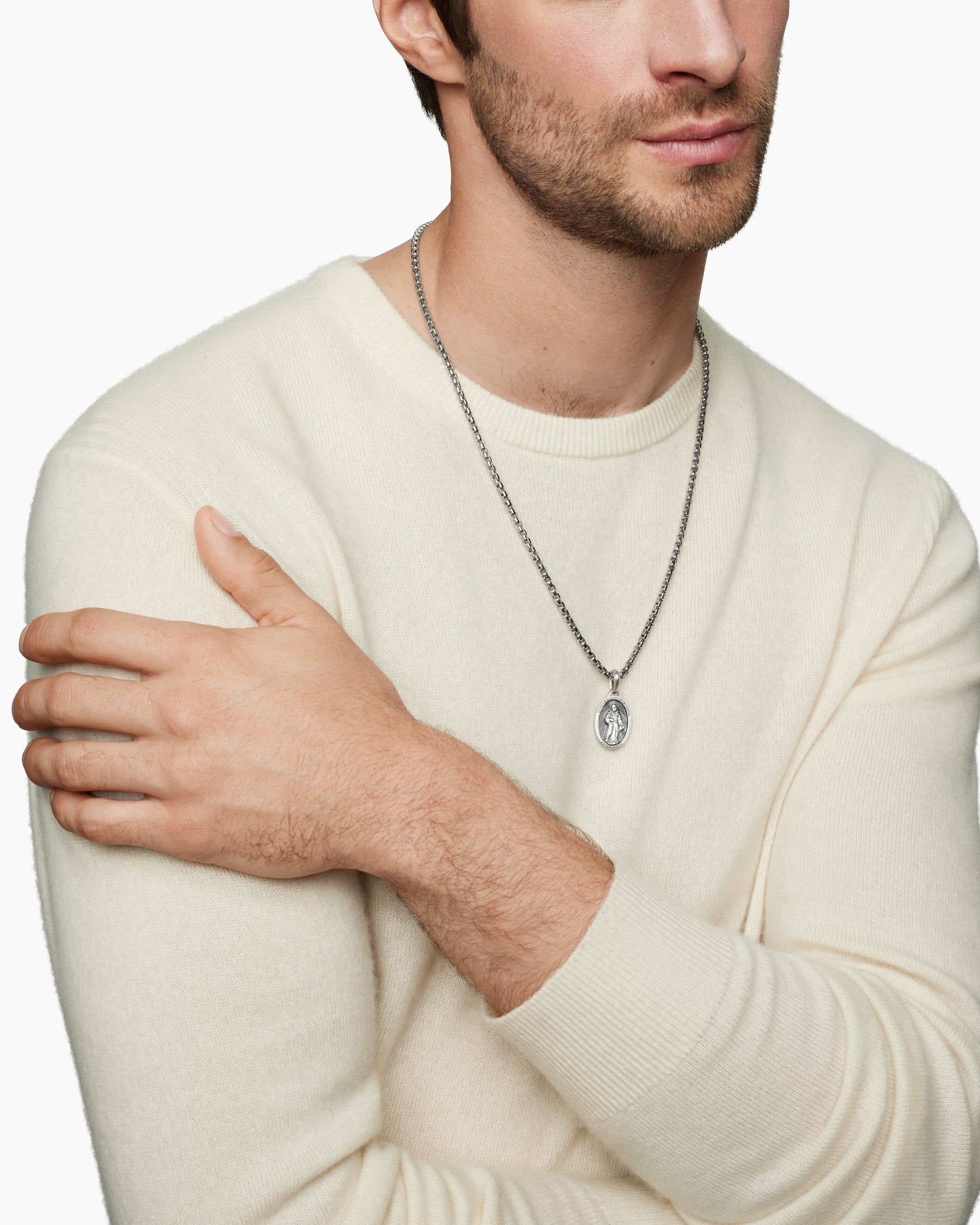 St. Francis Amulet in Sterling Silver, 22.9mm