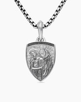 St. Michael Amulet in Sterling Silver with Diamonds, 26mm
