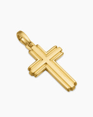 Cross Pendant in 18K Yellow Gold, 34mm