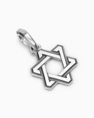 Deco Star of David Pendant in Sterling Silver, 19.5mm