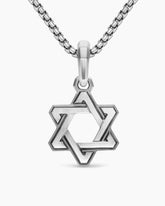 Deco Star of David Pendant in Sterling Silver, 19.5mm