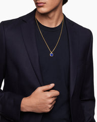 Octagonal Amulet in 18K Yellow Gold with Lapis, 15mm