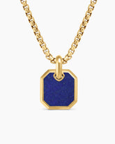 Octagonal Amulet in 18K Yellow Gold with Lapis, 15mm