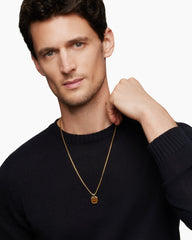 Octagonal Amulet in 18K Yellow Gold with Tiger’s Eye, 15mm