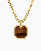 Octagonal Amulet in 18K Yellow Gold with Tiger’s Eye, 15mm