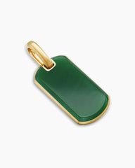 Chevron Tag in 18K Yellow Gold with Nephrite Jade, 27mm