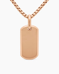 Chevron Tag in 18K Rose Gold, 27mm