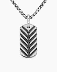 Chevron Tag in Sterling Silver, 27mm