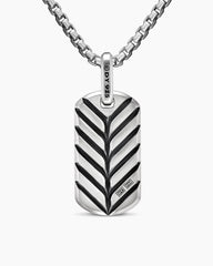 Chevron Tag in Sterling Silver with Pietersite, 27mm