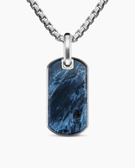 Chevron Tag in Sterling Silver with Pietersite, 27mm