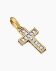 Pavé Cross Pendant in 18K Yellow Gold with Diamonds, 23mm