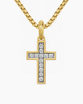 Pavé Cross Pendant in 18K Yellow Gold with Diamonds, 23mm