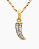 Claw Amulet in 18K Yellow Gold with Diamonds, 19.3mm