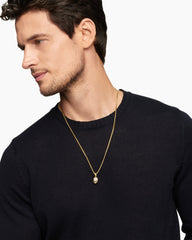 Memento Mori Skull in Full Pavé Diamonds, Black Diamonds and 18K Yellow Gold, 14mm