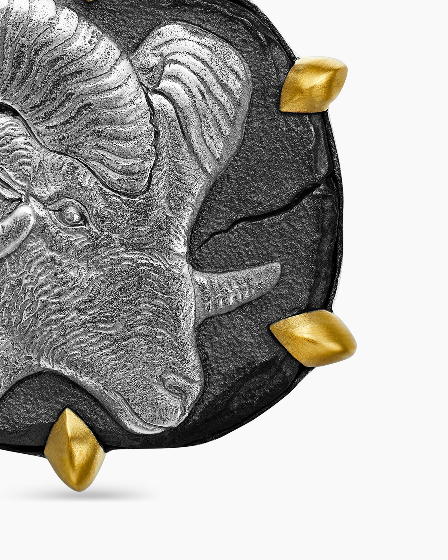 Aries Amulet in Sterling Silver with 18K Yellow Gold, 23mm