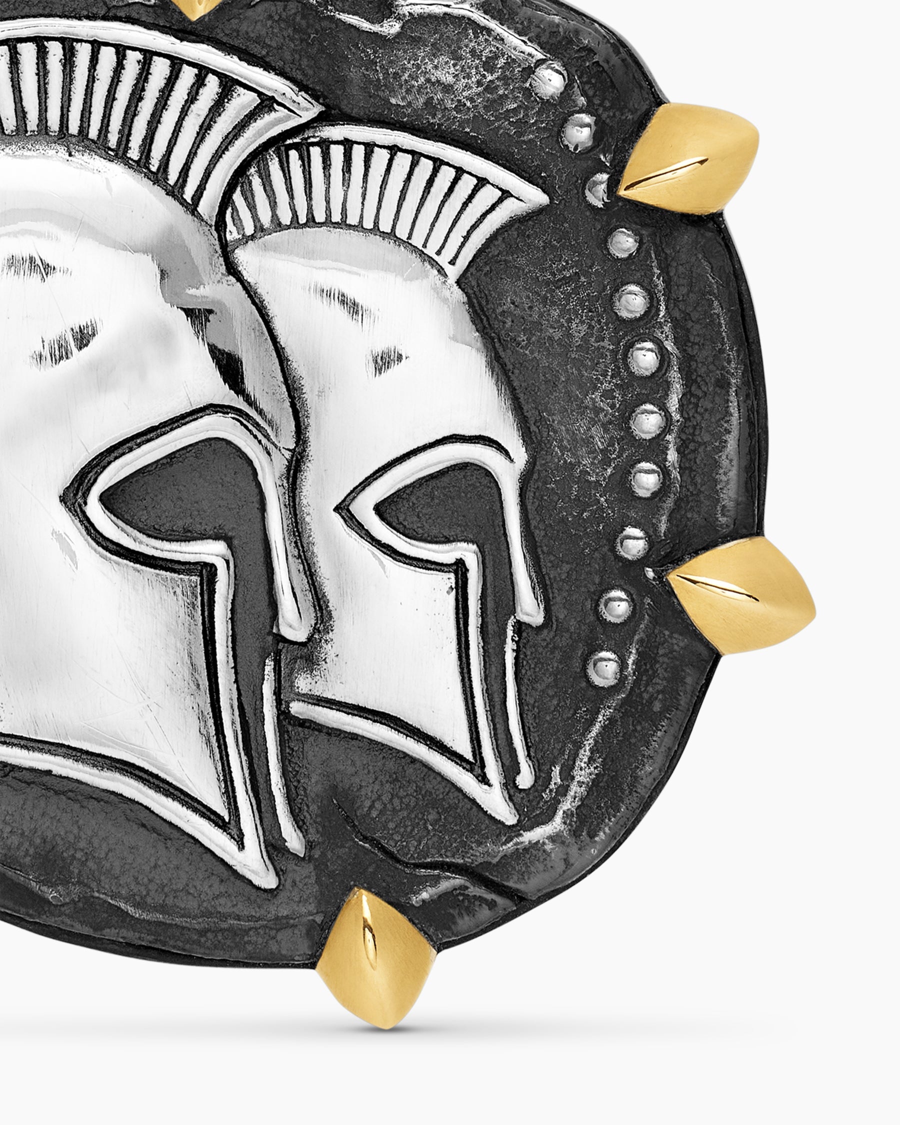 Gemini Amulet in Sterling Silver with 18K Yellow Gold, 23mm