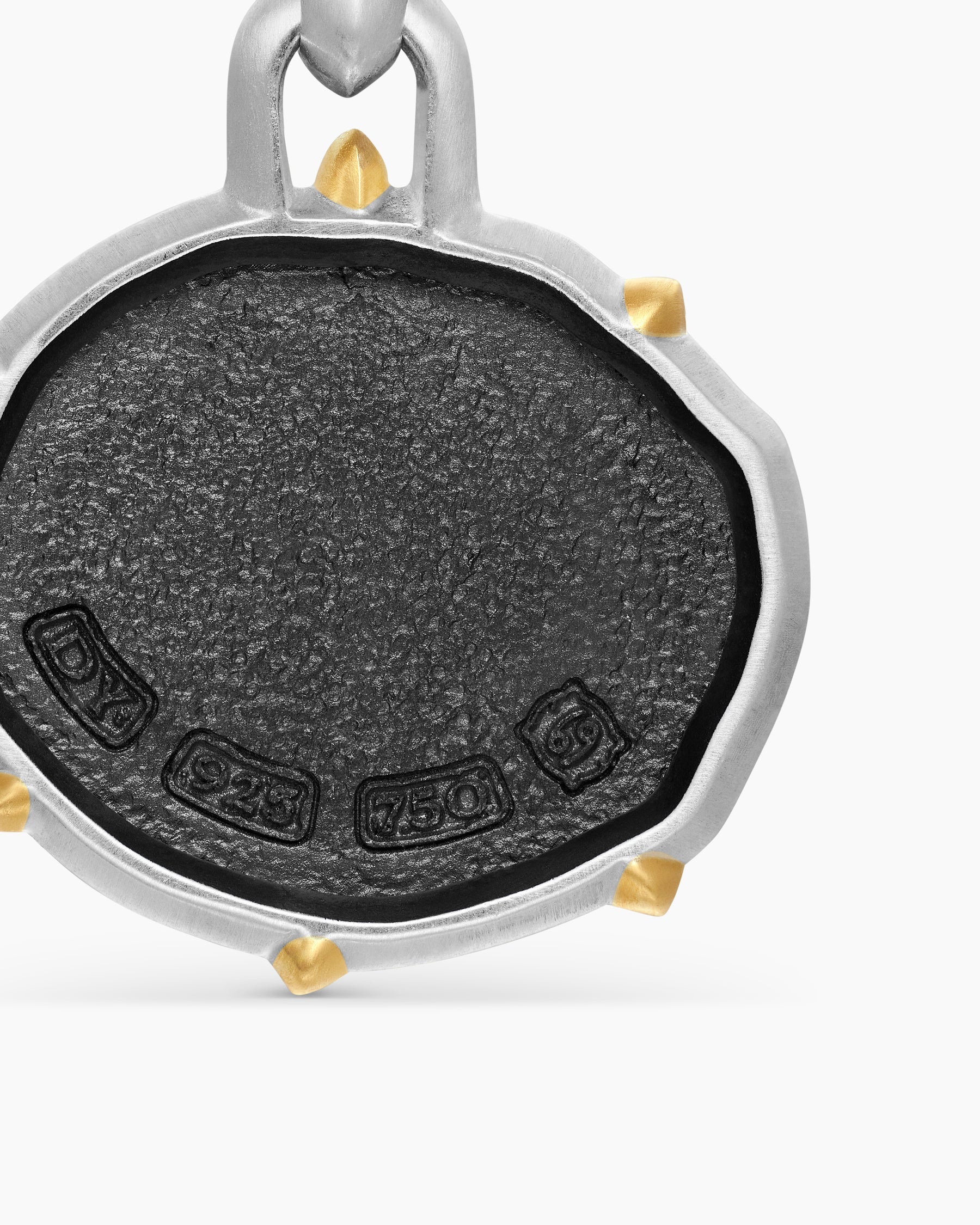Cancer Amulet in Sterling Silver with 18K Yellow Gold, 23mm