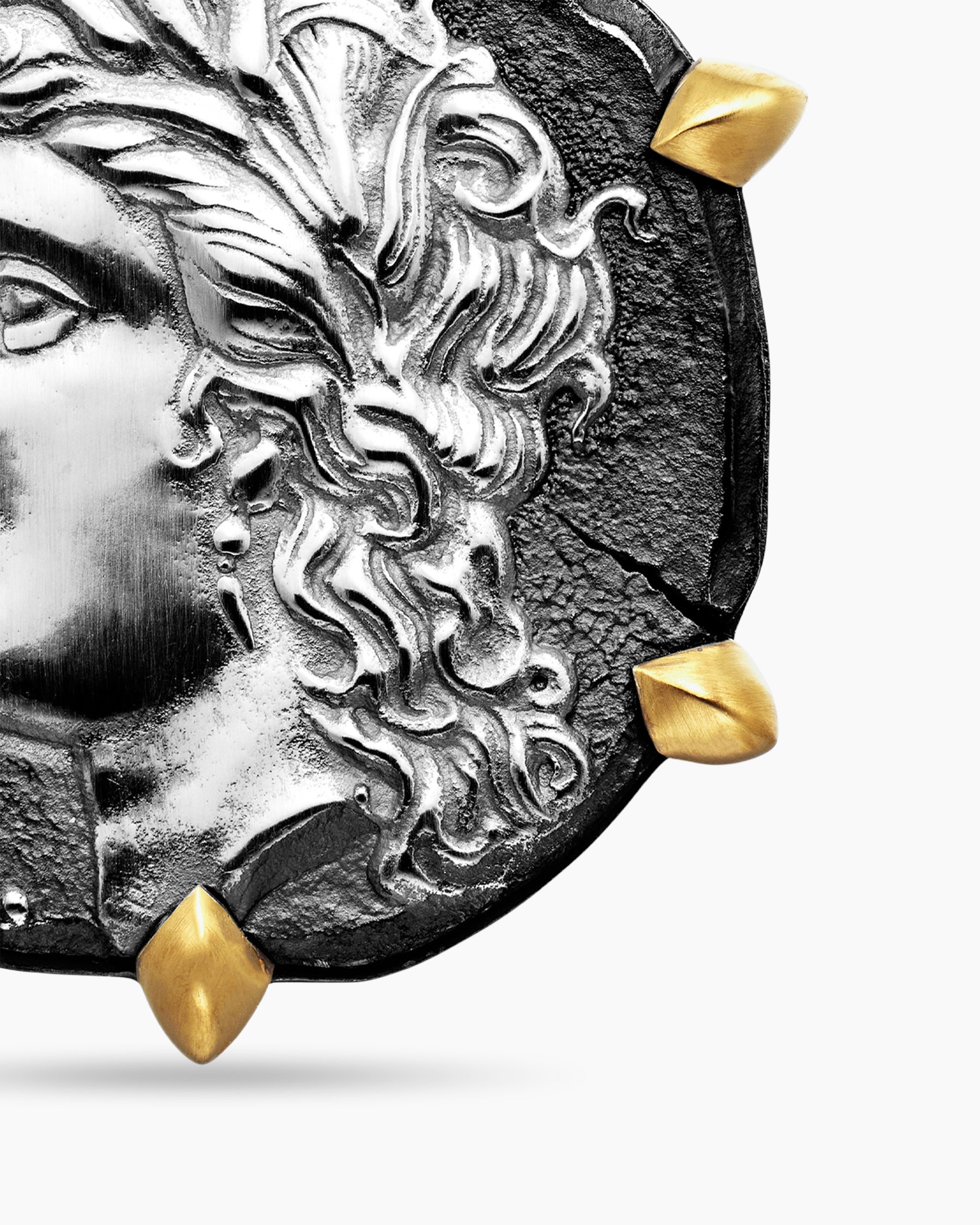 Virgo Amulet in Sterling Silver with 18K Yellow Gold, 23mm