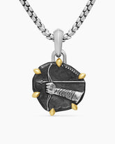 Sagittarius Amulet in Sterling Silver with 18K Yellow Gold, 23mm