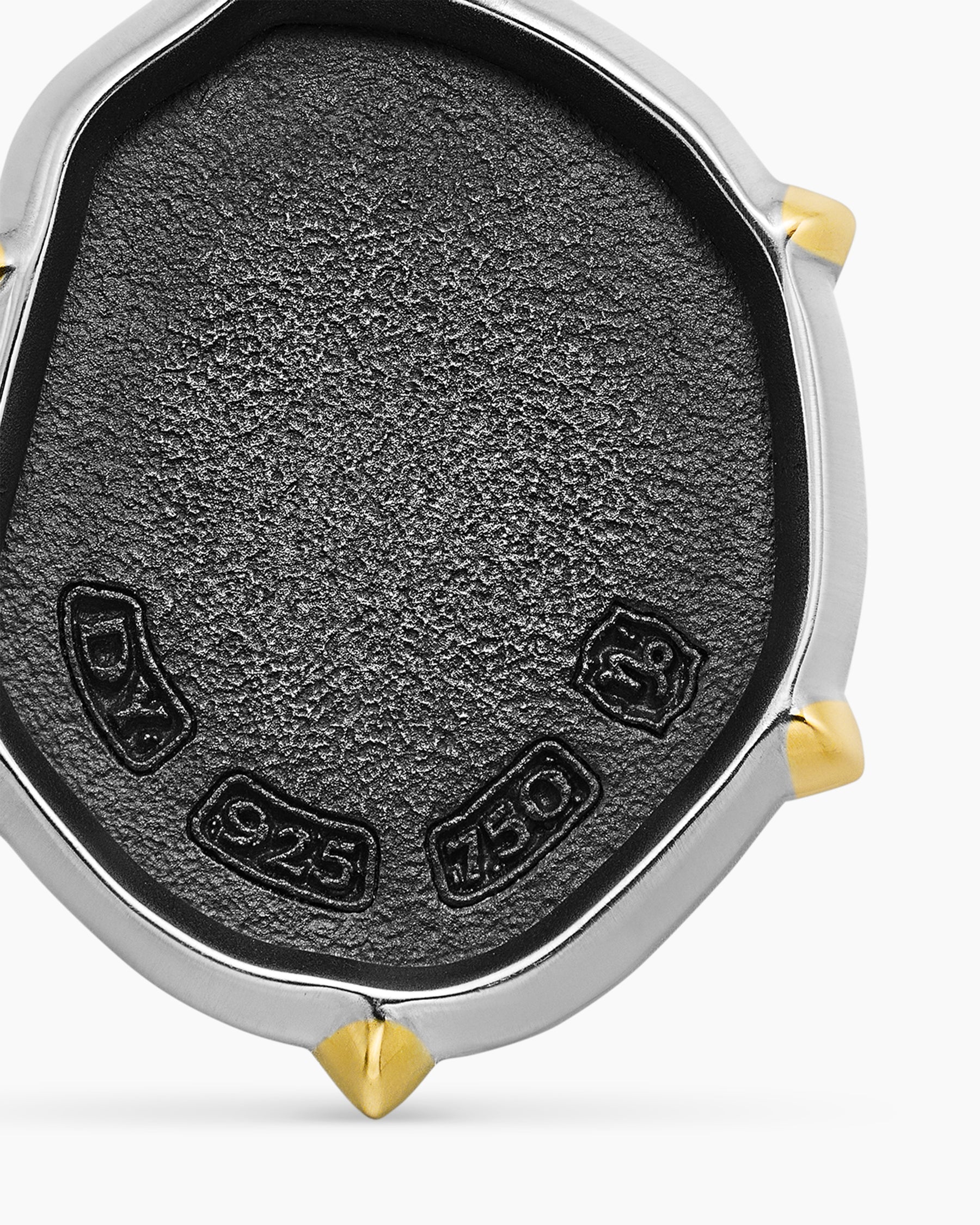 Capricorn Amulet in Sterling Silver with 18K Yellow Gold, 23mm