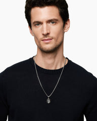 Capricorn Amulet in Sterling Silver with 18K Yellow Gold, 23mm