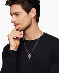 Shark Tooth Amulet in Sterling Silver, 25.8mm