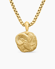 Aries Amulet in 18K Yellow Gold, 17mm