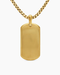 Chevron Tag in 18K Yellow Gold with Rainbow Baguettes, 35mm