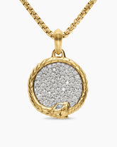 Ouroboros Amulet in 18K Yellow Gold with Diamonds, 25mm