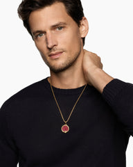 Ouroboros Amulet in 18K Yellow Gold with Rubies, 25mm